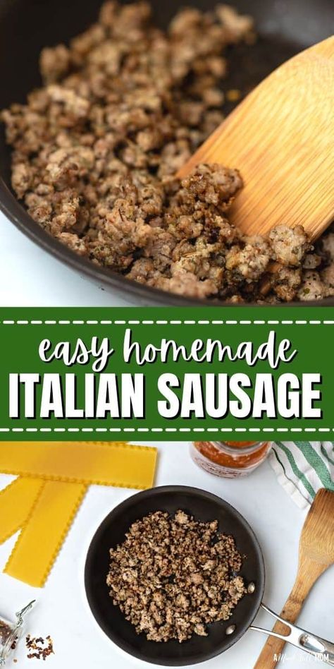 This simple recipe for Homemade Italian Sausage is made with a blend of ground meat, garlic, and Italian spices to create perfectly seasoned Italian sausage. Italian Sausage Patties, Potato Sausage Soup, Make Italian Sausage, Ground Italian Sausage Recipes, Soup Breakfast, Italian Sausage Recipe, Sausage Spices, Homemade Italian Sausage, Chicken Sausage Recipes