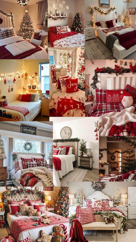 Christmas room inspo 🎄🌲🎄🌲🎄🌲🎄🎅🏽🤶🧑‍🎄🤶🧑‍🎄🤶🧑‍🎄🤶🤶 Bedroom Inspirations Christmas, Christmas Decor Room Aesthetic, Christmas Bedroom Inspo Cozy, Holiday Room Decor Christmas, Room Inspo Christmas, Christmas Room Inspo Cozy, Christmas Room Ideas For Teens, Christmas Decorated Room, Cute Christmas Room Decor