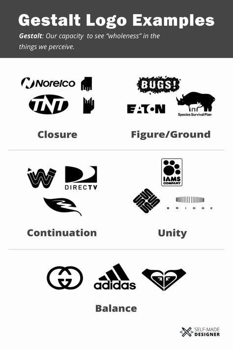 Gestalt Theory, Great Logo Design, The Principles Of Design, Logo Examples, Interior Design Sketchbook, Logo Design Examples, Examples Of Logos, Visual Communication Design, Logo Design Process