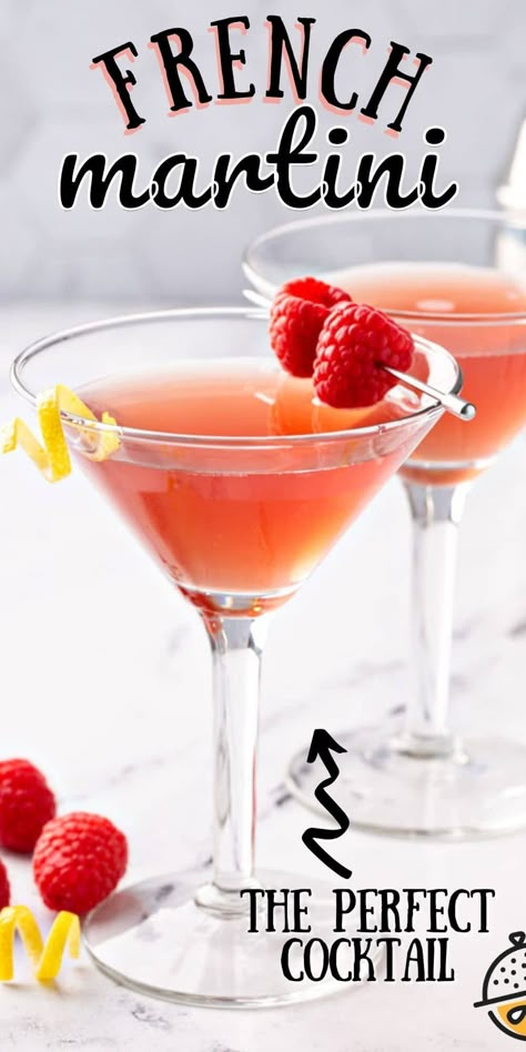 French Martini Recipe, Martini Recipes Vodka, French Cocktails, French Martini, Martinis Drinks, Cocktail Drinks Alcoholic, Raspberry Vodka, French 75, Martini Recipe