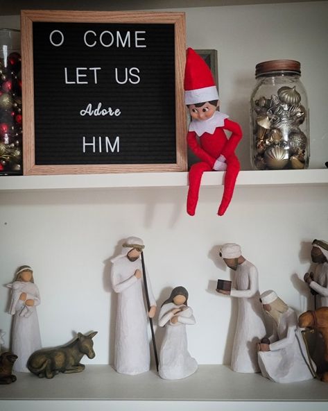 Elf on the Shelf Christian. Nativity scene. Reason for the season. Easy. Simple. Elf On The Shelf With Nativity, Elf On The Shelf Ideas Jesus, Christian Elf On The Shelf Arrival, Elf On The Shelf Ideas About Jesus, Elf On The Shelf Nativity Ideas, Bible Elf On The Shelf, Elf On The Shelf Ideas Christian Jesus, Catholic Elf On The Shelf Ideas, Christ Centered Elf On The Shelf