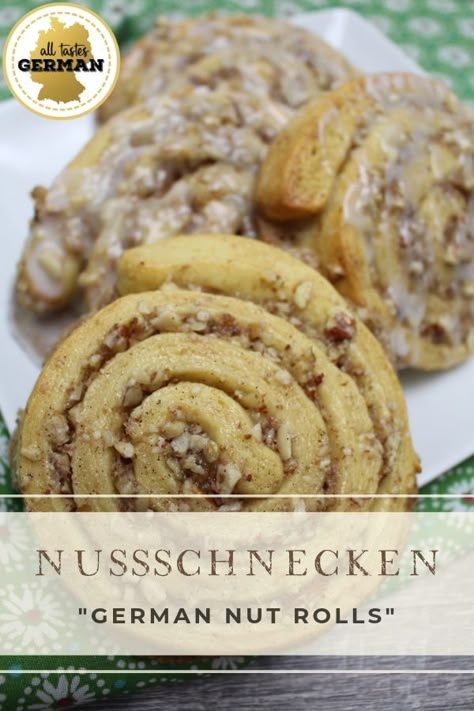 German Sweet Bread Recipes, German Sweet Bread, German Deserts Originals, German Candy Recipes, German Baked Goods, German Desserts Authentic, German Rolls, Nut Roll Cookies, German Cookie Recipes