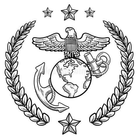 Marine Corps Symbol, Marine Corps Insignia, Marine Corps Emblem, Marines Logo, Once A Marine, Military Ranks, Military Drawings, Marine Mom, Military Insignia