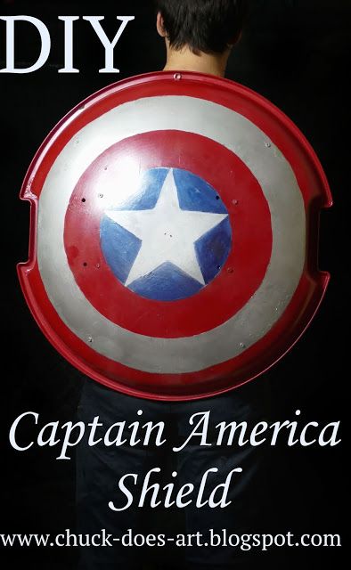 Captain America Shield DIY - Marvel - Chuck Does Art: DIY Captain America Shield using Round Saucer Sled Diy Captain America Shield, Marvel Wedding, Sleds For Kids, Marvel Costumes, Metallic Spray Paint, Captain America Shield, Halloween This Year, Screws And Bolts, Youth Group