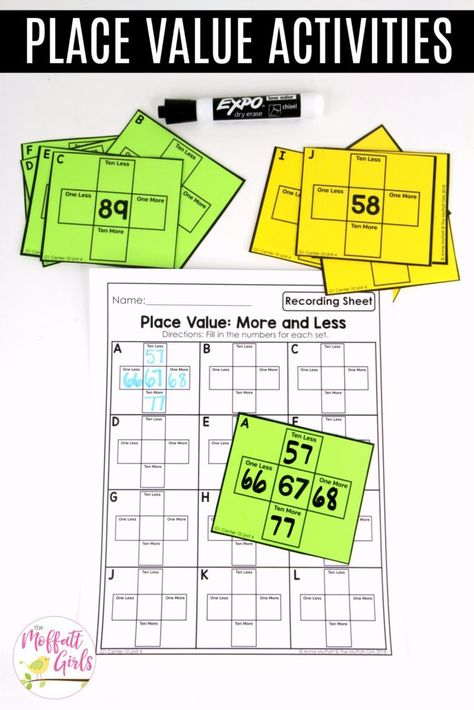 First Grade Place Value, Activities For The Classroom, Place Value Activities, Everyday Math, Eureka Math, Math Place Value, Math Intervention, Math Tutor, Math Activity