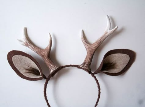 Deer Makeup, Deer Ears, Deer Costume, Brown Deer, Antler Headband, Ears Headband, Theme Halloween, Halloween Accessories, Couple Halloween