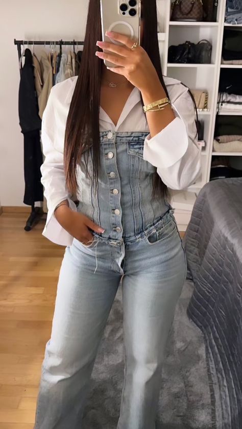 Outfit Ideas Printemps, Outfit Jean Bleu, Zara Drip Outfit, Blue Jeans Outfits, Outfit Printemps, Inspi Outfit, Outfit Jean, Zara Drip, Fancy Fits