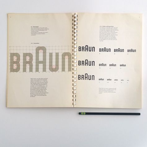 Braun manual from Vignelli Center Braun Logo, Braun Dieter Rams, Logo Guidelines, Manual Design, Braun Design, Brand Manual, Dieter Rams, Digital Graphic Design, Publication Design