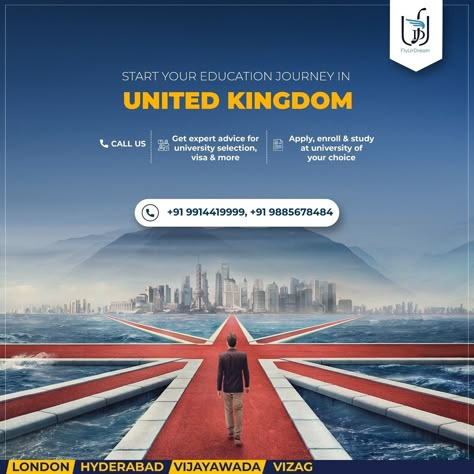 study abroad Overseas Education Creative Ads, Why Choose Us Creative Ads, Study In Uk Creative Ads, Immigration Creative Ads, Education Ads Creative, Study Abroad Poster Design, Study Abroad Creative Ads, Education Ads, Travel Advertising Design