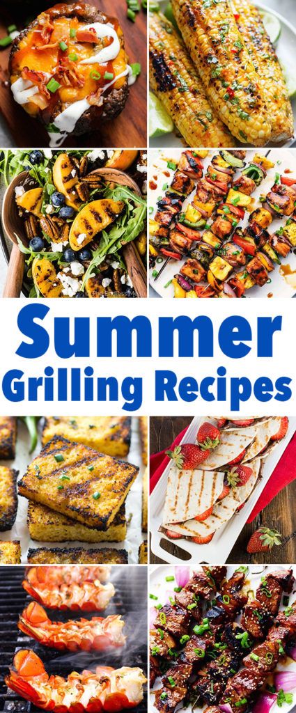 Summer Recipes for the Grill. Grilled summer main dishes, side dishes, and grilled summer desserts! #grilling #summerrecipes Summer Main Dishes, Charcoal Grill Recipes, Babyback Ribs Recipe, Best Summer Recipes, Recipes For The Grill, Apartment Meals, Summer Entrees, Main Recipes, Grilled Recipes