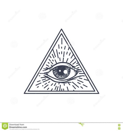 Eye In Triangle, Illuminate Tattoo, Triangle Tattoo Design, Triangle Drawing, Eyeball Tattoo, Left Arm Tattoos, Triangle Eye, Tattoo Coloring Book, All Black Tattoos