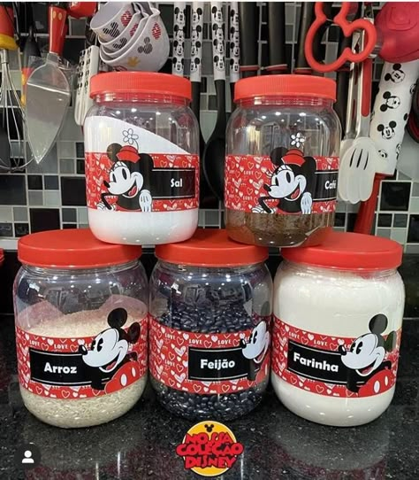 Movie Night Games, Mickey And Minnie Bathroom, Disney Apartment, Diy Disney Crafts, Disney Kitchen Decor, Mickey Mouse Kitchen, Mickey Mouse Decorations, Disney Room Decor, Disney House