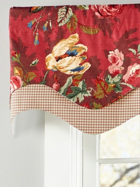 Dorchester Floral Lined Rod Pocket Regal Valance Valance Patterns, Check Curtains, Balloon Valance, Window Toppers, Swag Curtains, Townhouse Ideas, Outdoor Curtains For Patio, English Cottage Decor, Sewing Designs