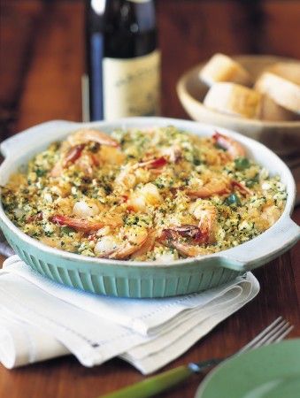 Baked Rice Casserole, Rice And Shrimp, Shrimp Bake, Crumb Topping Recipe, Greek Shrimp, Greek Rice, Baked Rice, Shrimp And Rice, Baked Shrimp