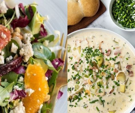 14 Best Soup and Salad Combo Recipes - Olive Garden Soup and Salad Olive Garden Soup, Spinach Apple Salad, Greek Lemon Soup, Kale Avocado Salad, Soup And Salad Combo, Salad Copycat, Garden Soup, Meal Train, Beer Cheese Soup