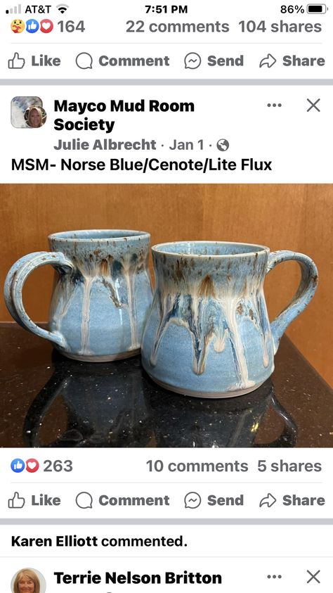 Cenote Glaze Combinations, Norse Blue Glaze Combinations, Norse Blue Glaze, Blue Glaze Combinations, Mayco Glaze, Glaze Techniques, Pottery Idea, Glazing Ideas, Glaze Combinations