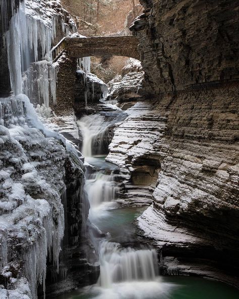 Winter at Watkins Glen State... - Awesome Places To Travel Watkins Glen State Park, Watkins Glen, Park In New York, Awesome Places, Finger Lakes, State Park, State Parks, Places To Travel, North America