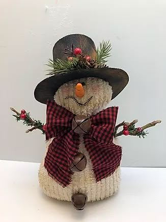 Country Christmas Crafts, Prim Snowman, Snowman With Hat, Sock Snowman Craft, Diy Snowman Decorations, Primitive Cottage, Snowman Crafts Diy, Crafted Gifts, Snowman Christmas Decorations