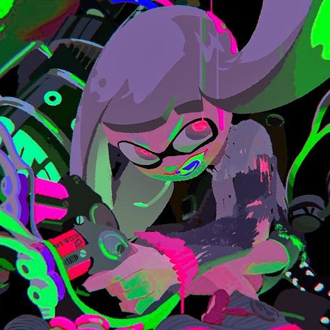 𝘩𝘢𝘱𝘱𝘺 𝘴𝘱𝘭𝘢𝘵𝘰𝘸𝘦𝘦𝘯! // #splatoon #icon #edit #splatoonthree #splatoonicon #splatoween Splatoon Icon, Splatoon 3, Splatoon, Digital Painting, Video Game, Neon, Screen, Tags, Art