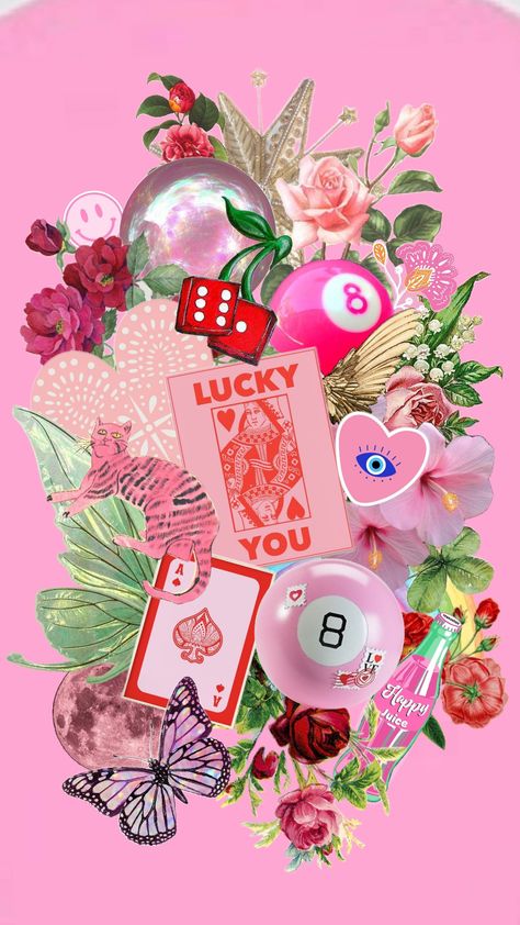 #lucky #luckygirlsyndrome #manifest #itgirlaesthetics Lucky Phone Wallpaper, Lucky Aesthetic Wallpaper, How Lucky Are We Wallpaper, Cute Backgrounds For Phones, Wall Papers, Trendy Wallpaper, Pink Vibes, Lucky Girl, Cute Backgrounds