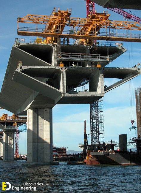 38+ Images Of Structure Bridge Under Construction! | Engineering Discoveries Bridge Engineering, Ing Civil, Bridge Structure, Construction Engineering, Civil Engineering Design, Bridge Construction, Structural Analysis, Civil Construction, Minecraft Designs