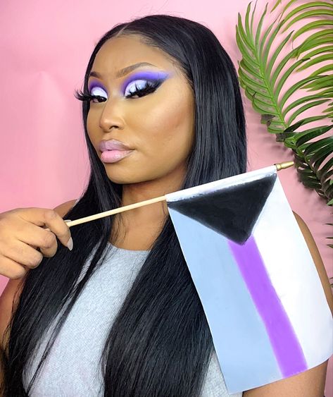 Beauty influencer Jaiye Pierre shows off her demisexual pride Asexual Pride Makeup, Demisexual Makeup, Asexual Makeup, Pride 2024, Ace Pride, Pride Makeup, Asexual Pride, With My Love, Yt Channel