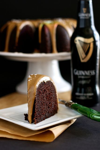 Beer party ideas  Guinness Chocolate Cake with salted caramel glaze Salted Caramel Glaze, Chocolate Cake With Salted Caramel, Guinness Chocolate Cake, Chocolate Goodies, Rustic Wreaths, Guinness Chocolate, Caramel Glaze, Football Snacks, Slice Of Cake