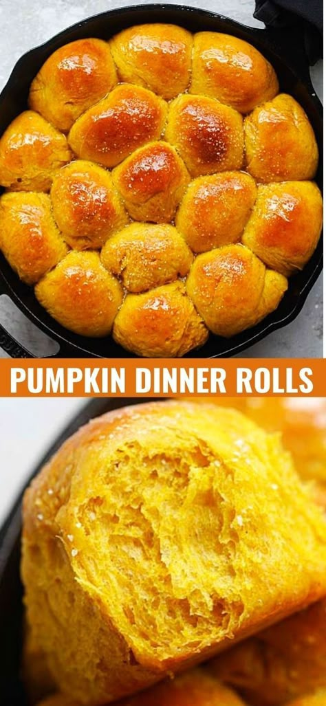 Pumpkin Dinner Rolls Recipe, Easy Homemade Rolls, Pumpkin Dinner Rolls, Rolls Dinner, Dinner Rolls Easy, Pumpkin Dinner, Thanksgiving Rolls, Pumpkin Recipes Dinner, Pumpkin Rolls