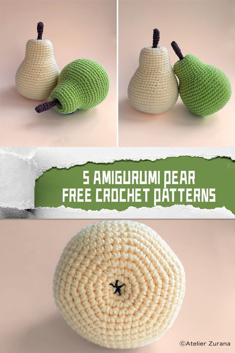 5 FREE Amigurumi Pear Crochet Patterns Pear Crochet Pattern Free, Pear Crochet, Crochet Teardrop, Crochet Pear, Handmade Gifts For Friends, Fall Crochet, Fall Crochet Patterns, Applique Pattern, Crochet Keychain