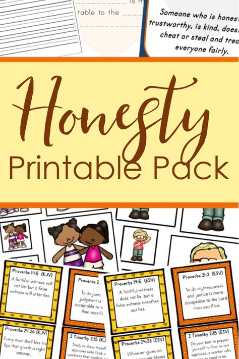 FREE Honesty Printable Pack - Homeschool Giveaways Honesty Crafts For Kids, Honesty Craft, Honesty Activities For Kids, Honesty Activities, Honesty Lesson, Counseling Corner, Bible Homeschool, Character Worksheets, Homemaking Skills