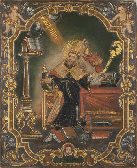 Saint Augustine Of Hippo Painting, Catholic Paintings, St Augustine Of Hippo, Western Icons, Catholic Aesthetic, Augustine Of Hippo, Saint Augustine, Sainte Marie, Arts District