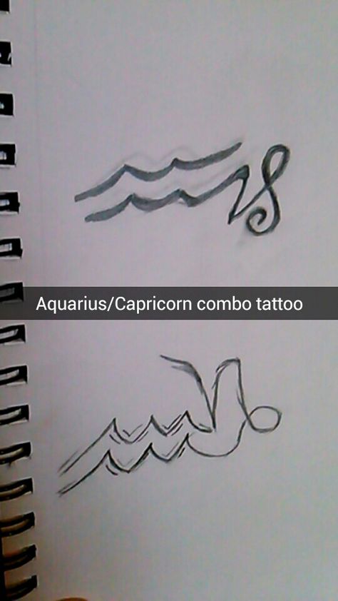 Aquarius Capricorn combination tattoo idea ⭐☀♥ Aquarius And Capricorn Tattoo, Capricorn Aquarius Cusp Tattoo, Tattoos Capricorn, Aquarius Symbol Tattoo, Capricorn Aquarius Cusp, Aquarius Symbol, Ink Patterns, Aquarius Capricorn, Aquarius Tattoo