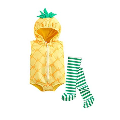 Pineapple Costume, Strawberry Costume, Toddler Jewelry, Baby Halloween Outfits, Baby Kostüm, Striped Stockings, Romper Bodysuit, Fancy Costumes