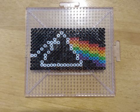 Pattern designed by me Made with mini perler beads Pink Floyd Perler Beads, Mini Perler Beads, Mini Hama Beads, Melt Beads, Perler Designs, Easy Perler Bead Patterns, Perler Ideas, Easy Perler Beads Ideas, Fusion Beads