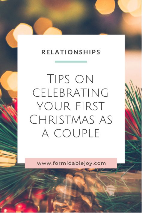 Are you nervous about celebrating your first Christmas as a couple this year? Here are some tips on how to survive the season + have fun at the same time! #christmas #dating Couples First Christmas Ideas, Boyfriend First Christmas Present, First Christmas With Boyfriend, Christmas Date Aesthetic, 1st Christmas Together Couple, Christmas Traditions For Couples, First Christmas Couple, Couples First Christmas, First Married Christmas