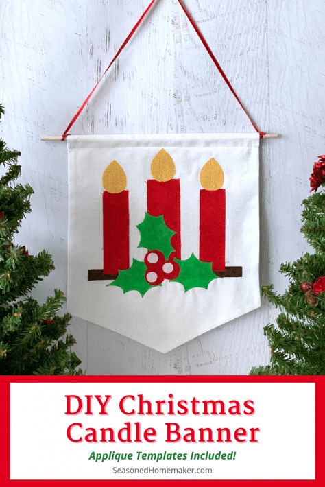 Crescent Moon Cookies, Diy Christmas Banner, Ideas For A Business, Diy Banner Template, Christmas Banner Diy, Christmas Pennant, Banner Tutorial, Moon Cookies, Christmas Candles Diy