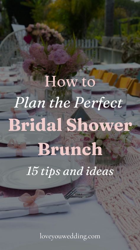 Plan the ultimate bridal shower brunch with our comprehensive guide! Discover food ideas, decorations, games & more for the brunch wedding shower. Click to create a memorable bridal shower brunch experience for the bride-to-be! Small Bridal Shower Brunch Ideas, Bridal Shower Cake Table Ideas, Second Wedding Shower Ideas, Recipes For The Bride, Planning A Bridal Shower Ideas, Bridal Shower Set Up Ideas Food Tables, Vintage Bridal Shower Ideas Decoration, Second Marriage Bridal Shower Ideas, Bridal Shower Ideas For Older Brides