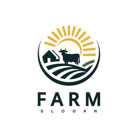 Cow logo cow farm logo design vector vin... | Premium Vector #Freepik #vector #farm #grass #black #natural Texas Farm Logo, Dairy Farm Logo, Farm Logo Design Ideas, Cow Logo Design, Agro Logo, Farm Logo Inspiration, Cheese Image, Farming Logo, Farm Logos