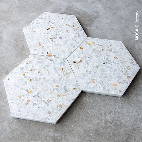 Mosaic Factory (@mosaic.factory) • Instagram photos and videos White Terrazzo Floor, White Terrazzo Tile, Terrazzo Floor Tiles, Modern Terrazzo, Terrazzo Marble, White Terrazzo, Yellow Marble, Terrazzo Tile, Terrazzo Tiles