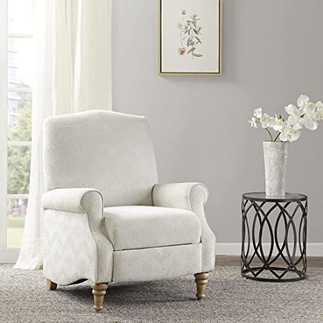 Madison Park Transitional Athena Recliner with Ivory Finish MP103-0908 Transitional Fabric, Feeding Chair, Comfy Accent Chairs, Reclining Chair, Rooms To Go, Online Furniture Shopping, Madison Park, Turned Wood, Hypnotherapy