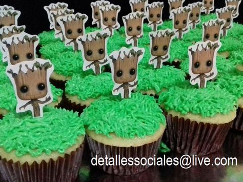 Cupcakes Baby Groot Groot Birthday Party Ideas, Groot Cupcakes, Groot Party, Groot Birthday, Happy 10th Birthday, Baby Groot, 6th Birthday, Birthday Cupcakes, 10th Birthday