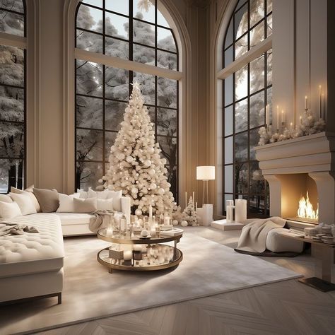 Dream Life House, Christmas Interiors, Christmas Living Rooms, Luxury Homes Interior, Elegant Living Room, Dream House Interior, Living Room Design, Decor Home Living Room, Dream Home Design