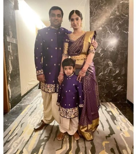 Couples Traditional Outfits, Mom And Son Outfits Indian, First Birthday Family Outfits Indian, Family Combo Dress Indian, Family Matching Outfits Indian, Chic Mom Outfits, Mom And Son Outfits, Mom Daughter Matching Dresses, Son Outfits