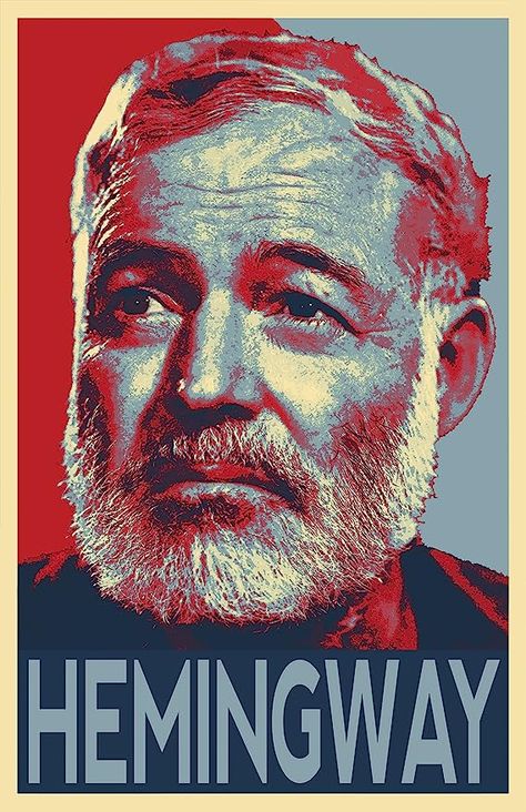 Amazon.com: Ernest Hemingway Illustration - Author Pop Art Home Decor Poster Print (11x17 inches): Posters & Prints Ernest Hemingway Tattoo, Ernest Hemingway Aesthetic, Hemingway Decor, Ernest Hemingway Pictures, Quotes Hemingway, Ernest Hemingway A Moveable Feast, Ernest Hemingway Books, Amazon Image, Ernest Hemingway