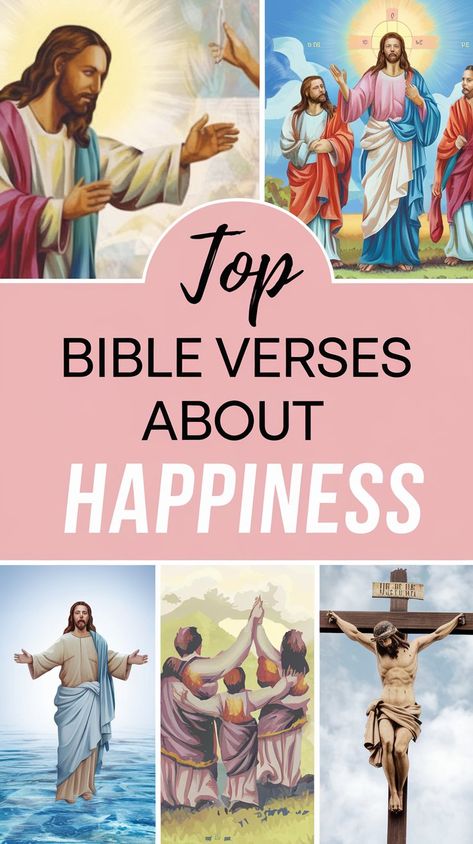 Feeling lost? Let these comforting Bible verses guide you back to happiness. Click to read more. Bible Verses About Happiness, Verses About Happiness, Happy Bible Verses, Psalm 128, Top Bible Verses, Isaiah 61, Proverbs 10, Psalm 1, Romans 15