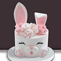 Edible Gold Paint, Bunny Birthday Cake, Cupcakes Bakery, Bunny Birthday Party, Baking Homemade, Plain Cake, Easter Bunny Cake, Pink Food Coloring, Bunny Birthday