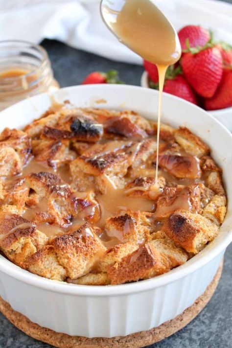 Brioche Bread Pudding with Salted Caramel Sauce | katiebirdbakes.com Caramel Bread Pudding, Brioche Bread Pudding, Puding Roti, Old Fashioned Bread Pudding, Baked Dessert, Coffee Bread, Brioche French Toast, Bread And Butter Pudding, Brioche Bread