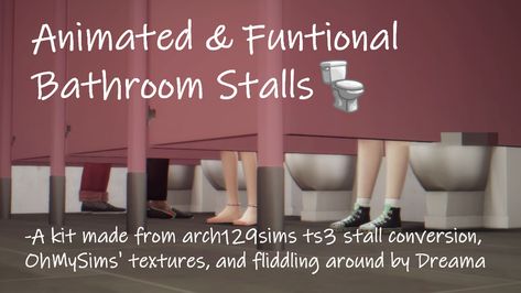 Mod The Sims - Animated & Functional Bathroom Stalls Sims 4 Bathroom Stall, Sims 4 Public Bathroom Cc, Sims 4 Public Bathroom, Bathroom Stall Doors, Bathroom Stalls, Pet Store Design, Stall Door, 36 Inch Bathroom Vanity, Functional Bathroom