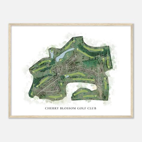 Cherry Blossom Golf Club, Kentucky Classic Watercolor Map Golfer Gift, Golf Wall Art, Golf Poster Print, Course Layout - Etsy Golf Home Decor, Golf Wall Art, Golf Poster, Augusta National Golf Club, Wolf Creek, Golf Decor, Detailed Artwork, Watercolor Map, Personalized Golf