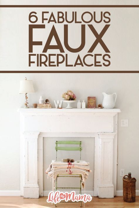 No fireplace? No problem! Check out these completely DIY faux fireplaces! Dollar Tree Storage Bins, Faux Fireplaces, Faux Fireplace Diy, Faux Fireplace, Diy Hanging, Diy Tips, Mason Jar Diy, Diy Home Decor Projects, Diy Hacks